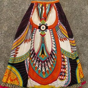 Indian print maxi skirt